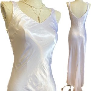 Vintage Pearlescent Rayon Gown with Train